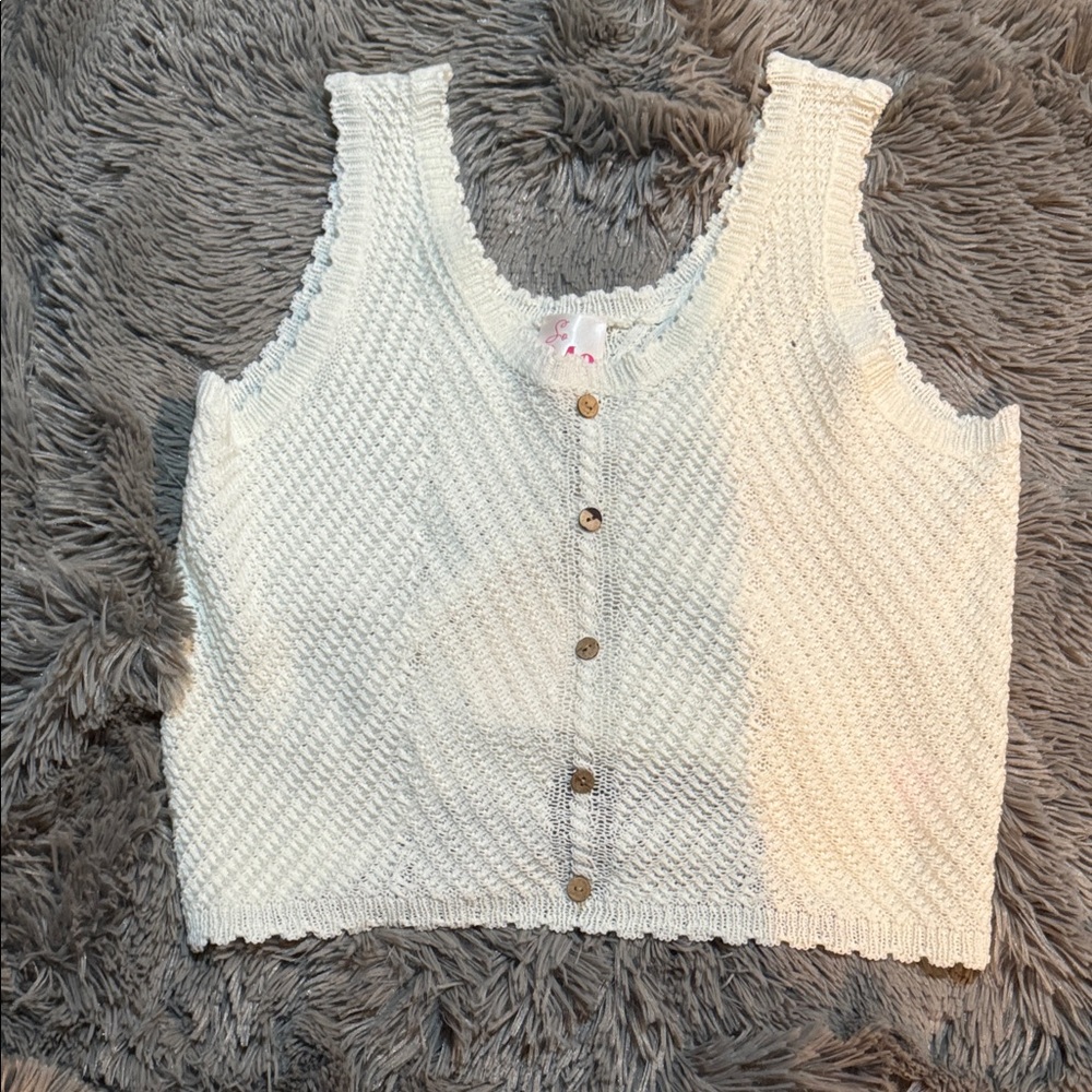 Women's White Knit Tank Top